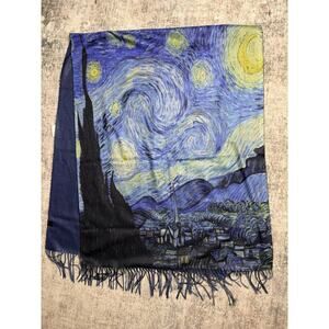VAN GOGH STARRY NIGHT DOUBLE SIDE CASHMERE FEEL SOFT SHAWL SCARF Art-to-wear